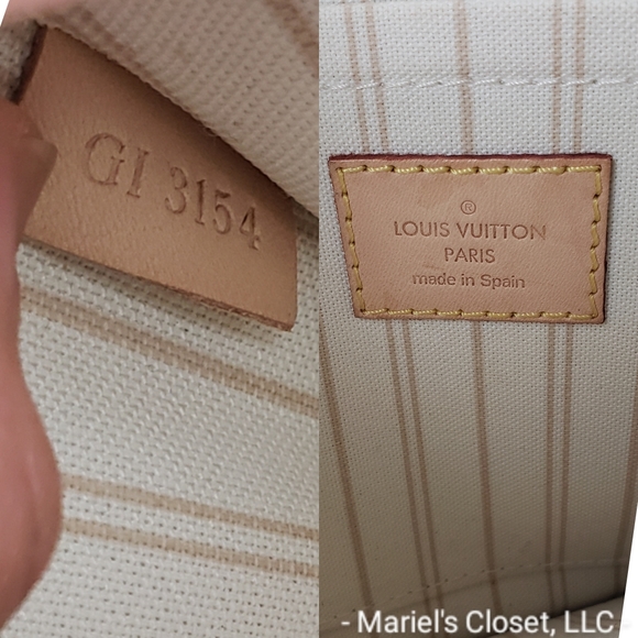 Authentic Louis Vuitton Damier Azur Neverfull Pochette #2707M - Picture 2 of 9